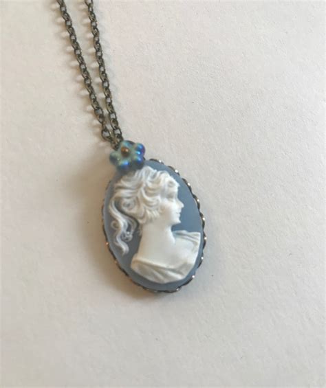 blue cameo necklace